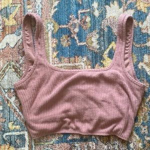 abrocombie and fitch tank top with built in bra in blush color